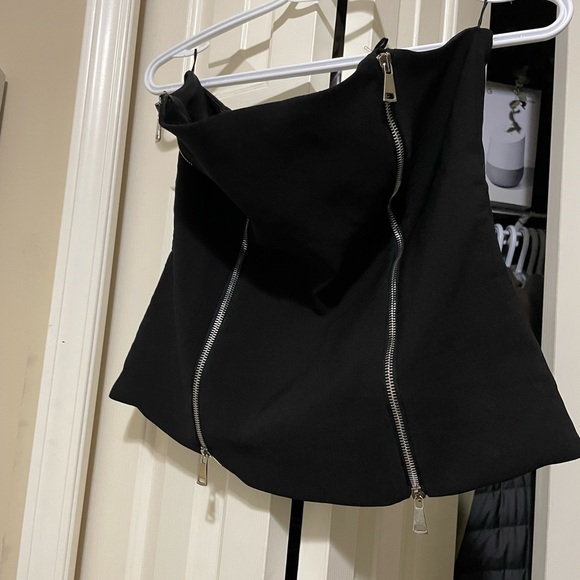 Zara Zipper Bustier Top - Picture 2 of 3